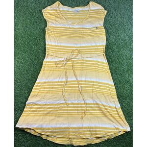 North Face Sz M Casual Kambra Sun Dress Yellow-White Stripe EUC